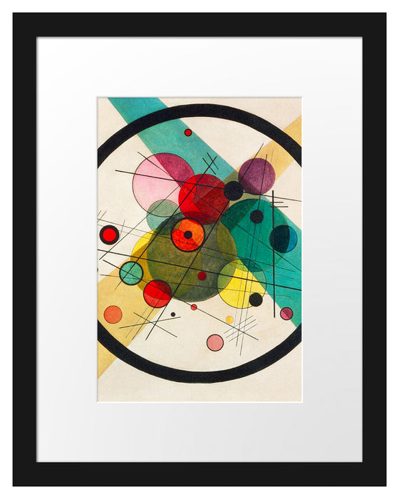 Pixxprint Wassily Kandinsky - Kreise in einem Kreis, im Galerie-Passepartout Bilderrahmen