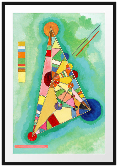 Wassily Kandinsky - Bunt im Dreieck Passepartout Rechteckig 100