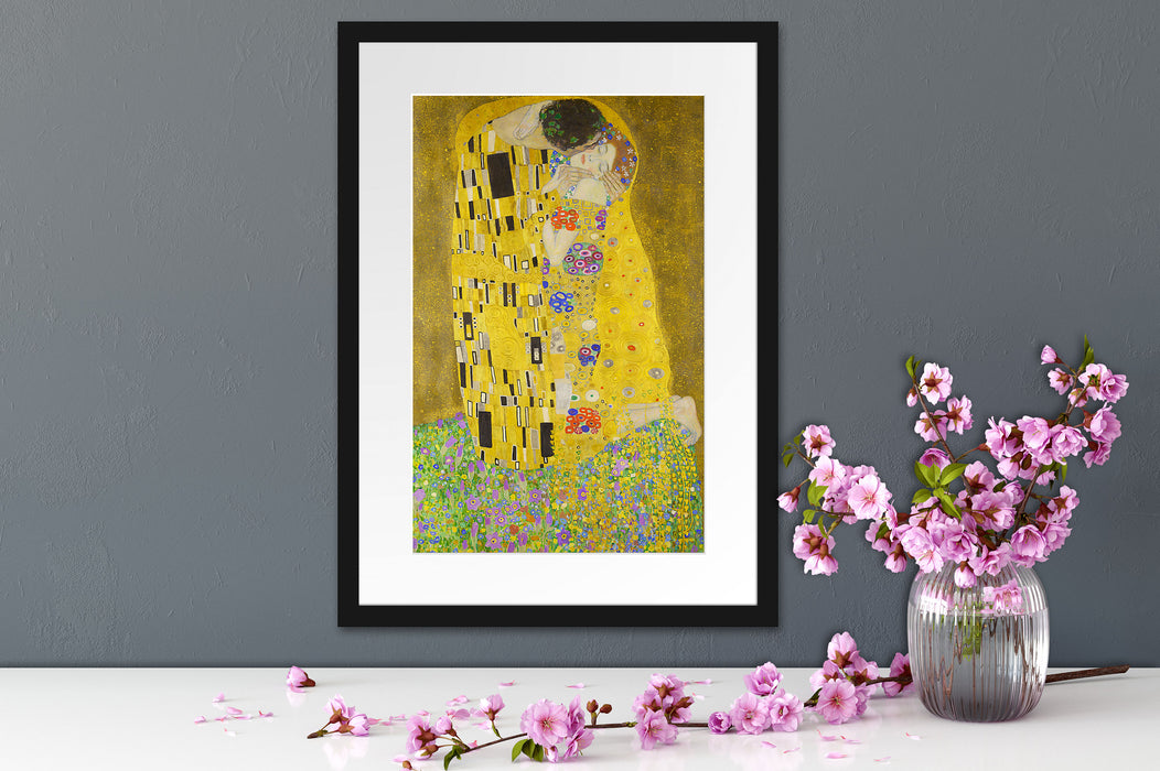 Gustav Klimt - Der Kuss Passepartout Dateil Rechteckig