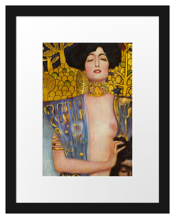 Pixxprint Gustav Klimt - Judith I, im Galerie-Passepartout Bilderrahmen