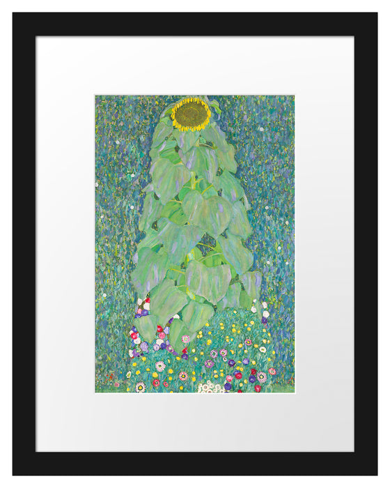 Pixxprint Gustav Klimt - Die Sonnenblume, im Galerie-Passepartout Bilderrahmen