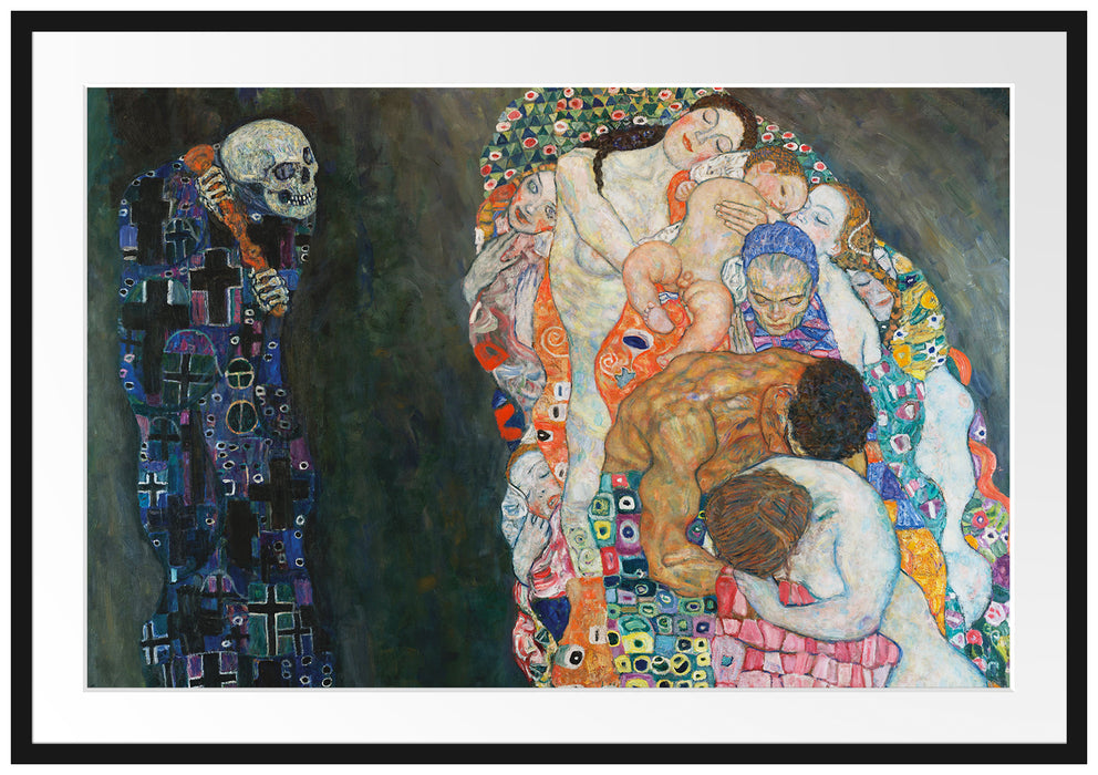 Gustav Klimt - Tod und Leben- Passepartout Rechteckig 100