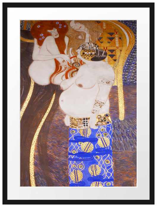 Gustav Klimt - Beethovenfriesrechter Teil Passepartout Rechteckig 80
