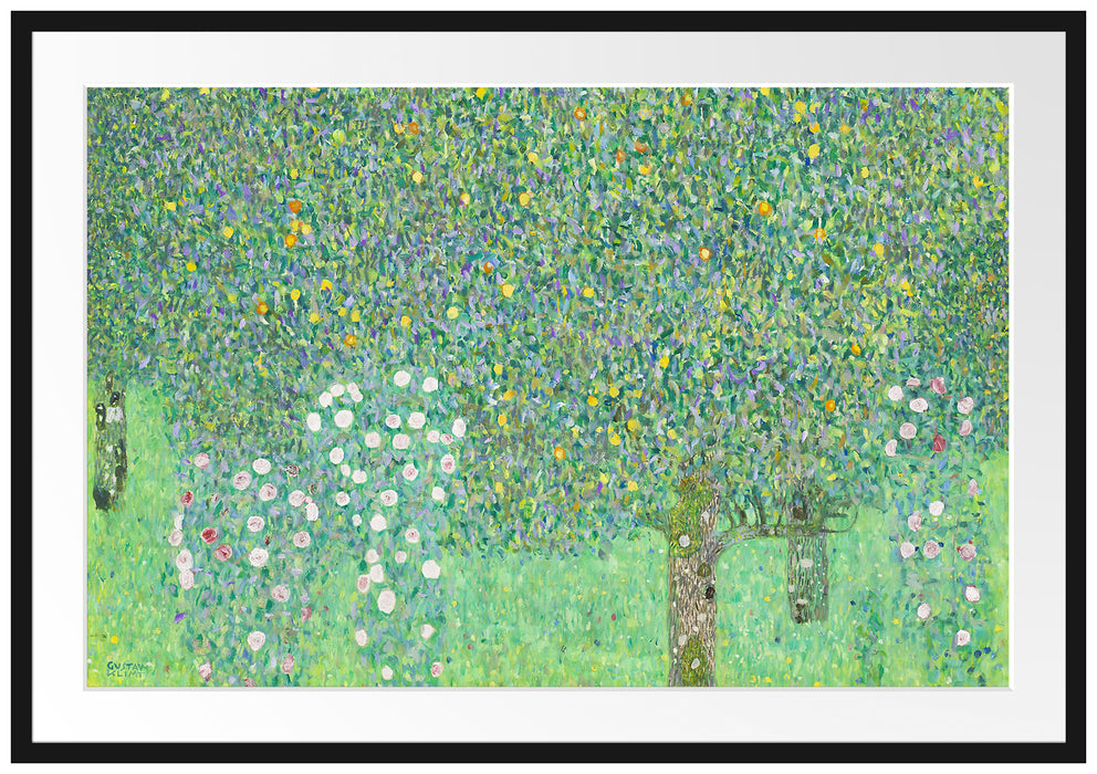 Gustav Klimt - Rosen unter Bäumen Passepartout Rechteckig 100