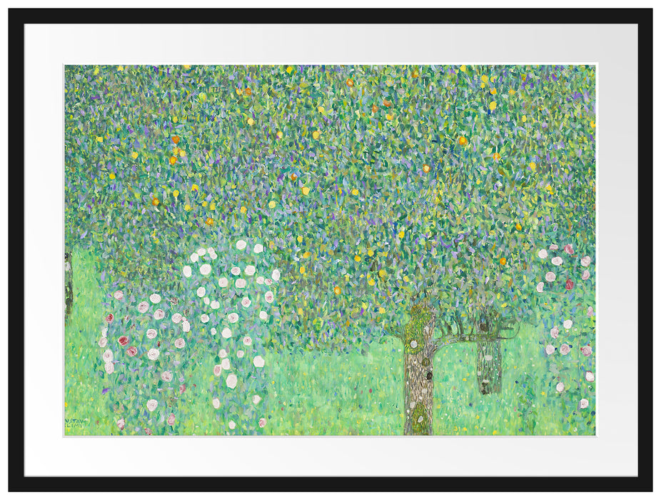 Gustav Klimt - Rosen unter Bäumen Passepartout Rechteckig 80