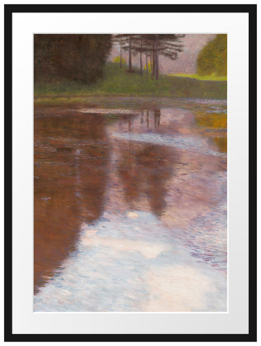 Gustav Klimt - Ein Morgen am Teiche Egelsee Passepartout Rechteckig 80