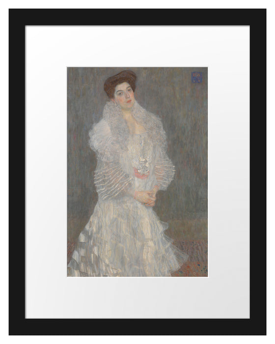 Pixxprint Gustav Klimt - Hermine Gallia, im Galerie-Passepartout Bilderrahmen