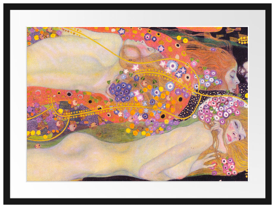 Gustav Klimt - Wasserschlangen II Passepartout Rechteckig 80