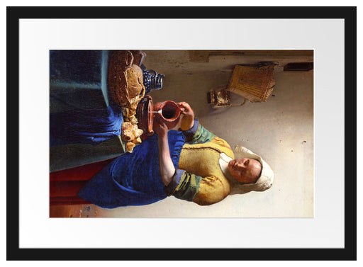 Johannes Vermeer - Das Milchmädchen Passepartout Rechteckig 40