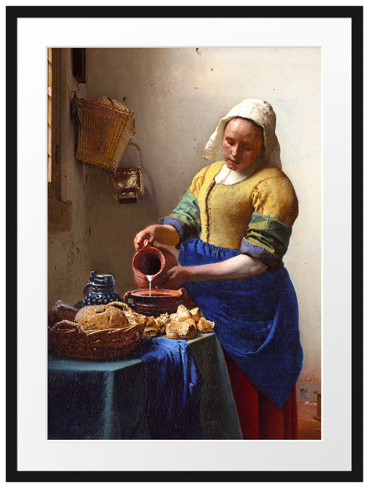 Johannes Vermeer - Das Milchmädchen Passepartout Rechteckig 80