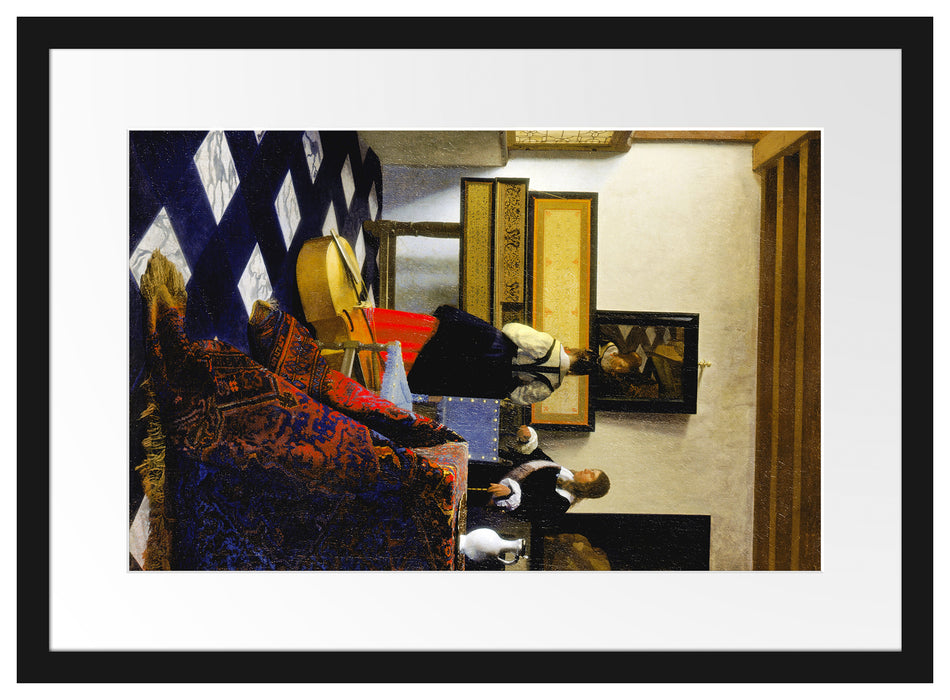 Johannes Vermeer - Die Musikstunde Passepartout Rechteckig 40