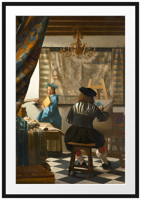 Johannes Vermeer - Die Allegorie der Malerei Passepartout Rechteckig 100