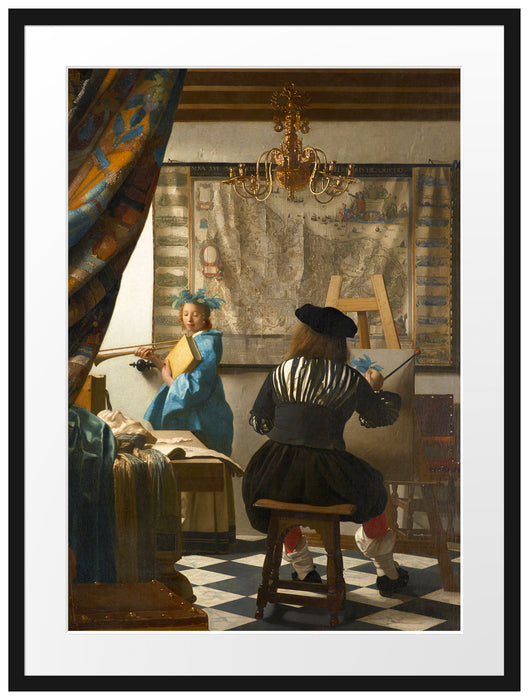 Johannes Vermeer - Die Allegorie der Malerei Passepartout Rechteckig 80