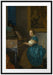 Johannes Vermeer - Sitzende Virginal Spielerin Passepartout Rechteckig 100