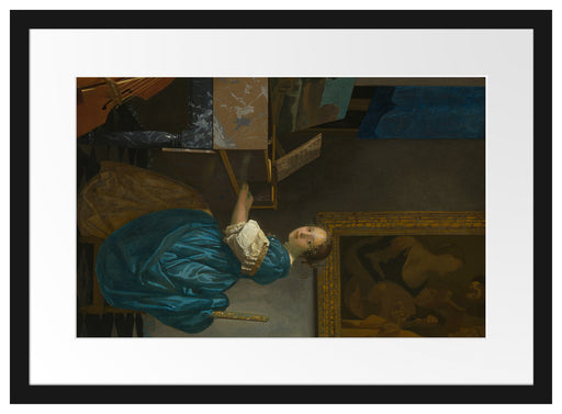 Johannes Vermeer - Sitzende Virginal Spielerin Passepartout Rechteckig 40