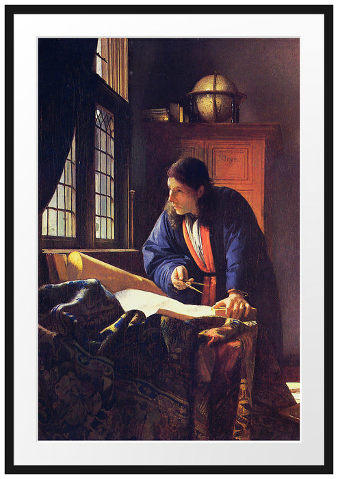 Johannes Vermeer - Der Geograph Passepartout Rechteckig 100