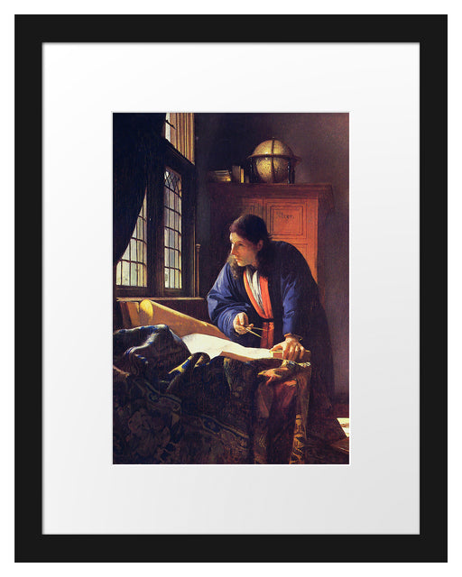 Johannes Vermeer - Der Geograph Passepartout Rechteckig 30