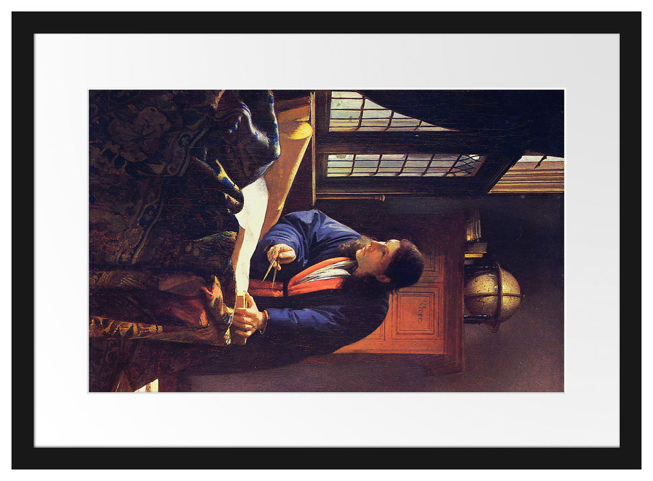 Johannes Vermeer - Der Geograph Passepartout Rechteckig 40
