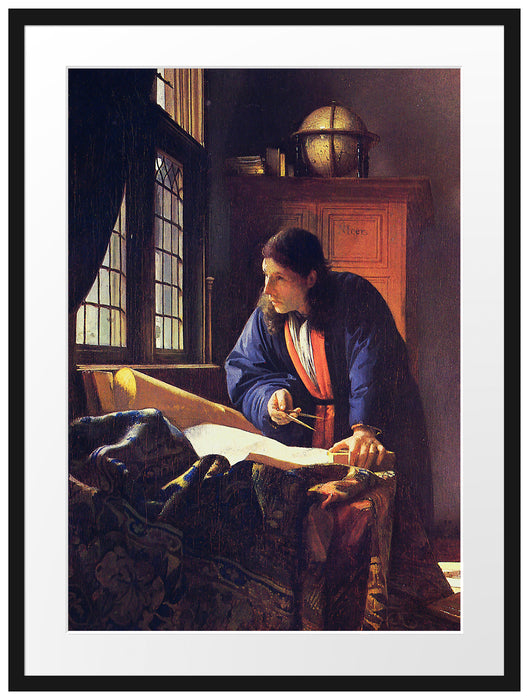 Johannes Vermeer - Der Geograph Passepartout Rechteckig 80