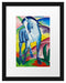 Franz Marc - Blaues Pferd Passepartout Rechteckig 30