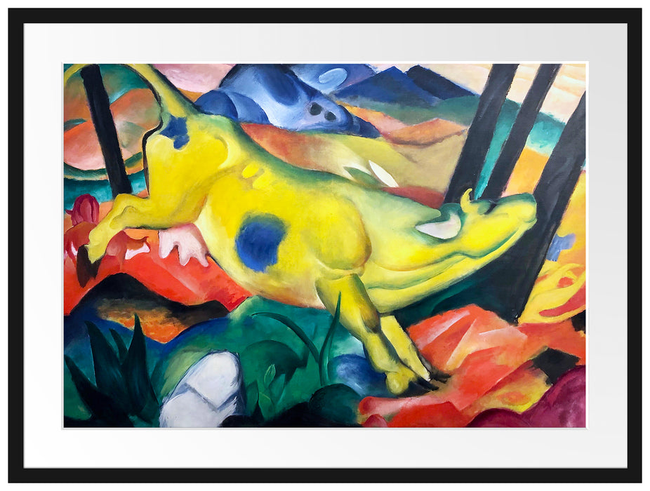 Franz Marc - Gelbe Kuh Passepartout Rechteckig 80