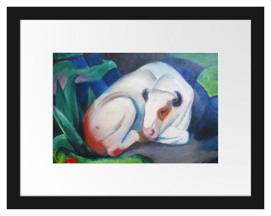 Pixxprint Franz Marc - Der Stier, im Galerie-Passepartout Bilderrahmen