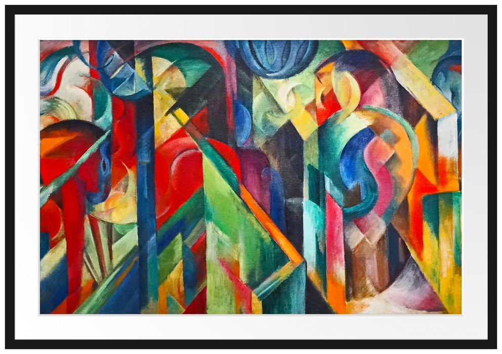Franz Marc - Stallungen Passepartout Rechteckig 100