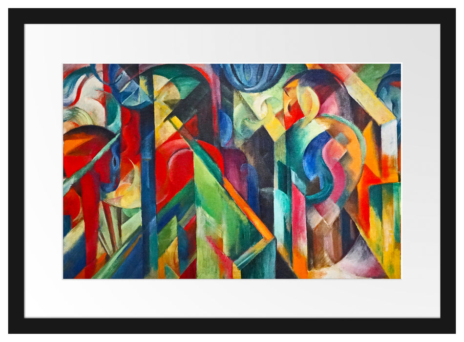Franz Marc - Stallungen Passepartout Rechteckig 40
