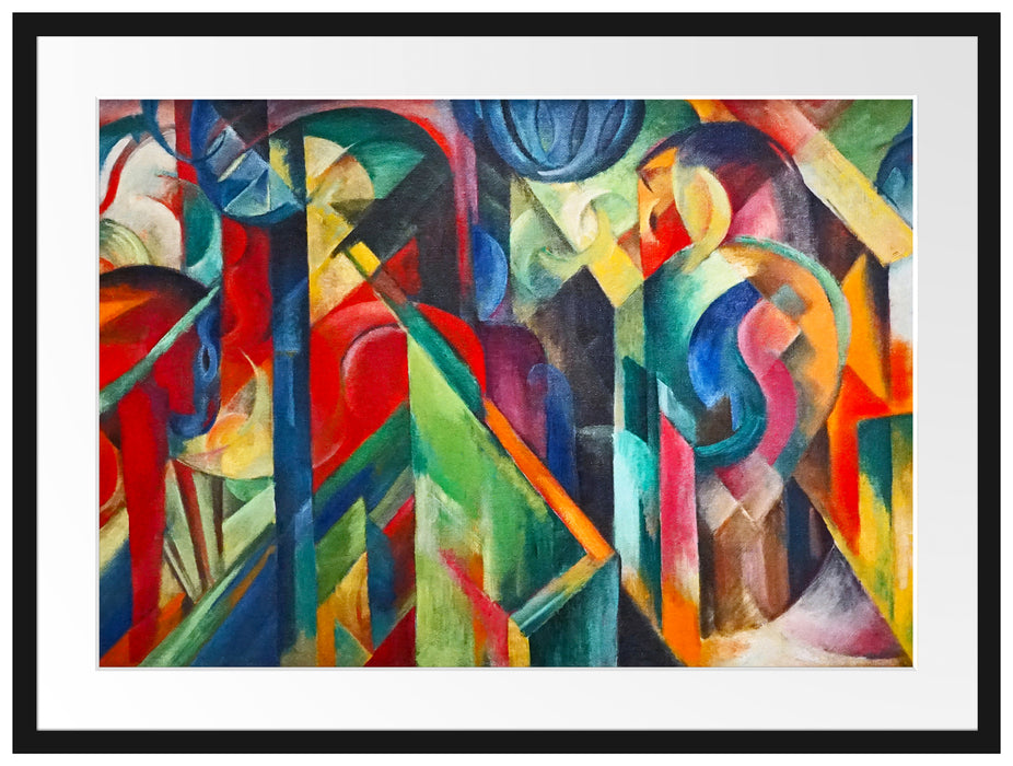 Franz Marc - Stallungen Passepartout Rechteckig 80