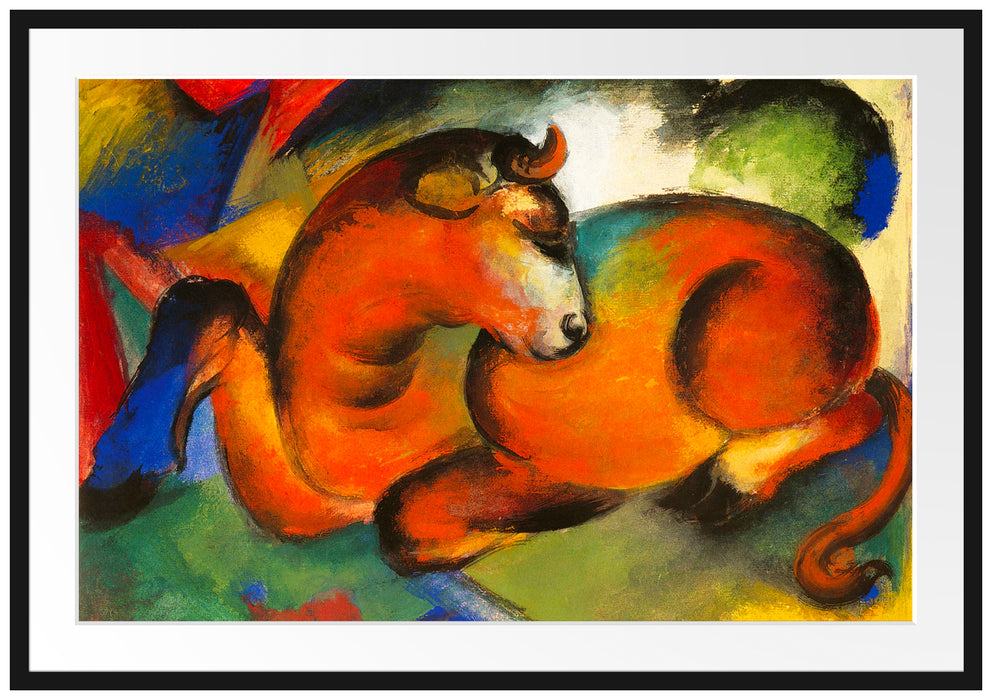 Franz Marc - Roter Stier Passepartout Rechteckig 100