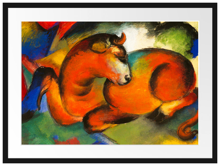 Franz Marc - Roter Stier Passepartout Rechteckig 80