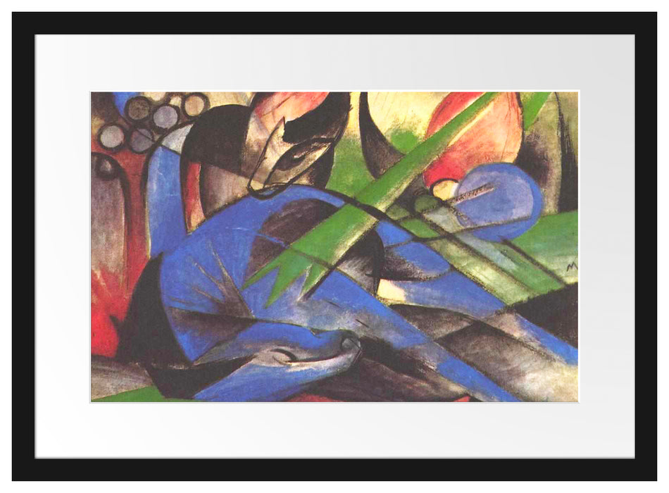 Franz Marc - Träumendes Pferd Passepartout Rechteckig 40