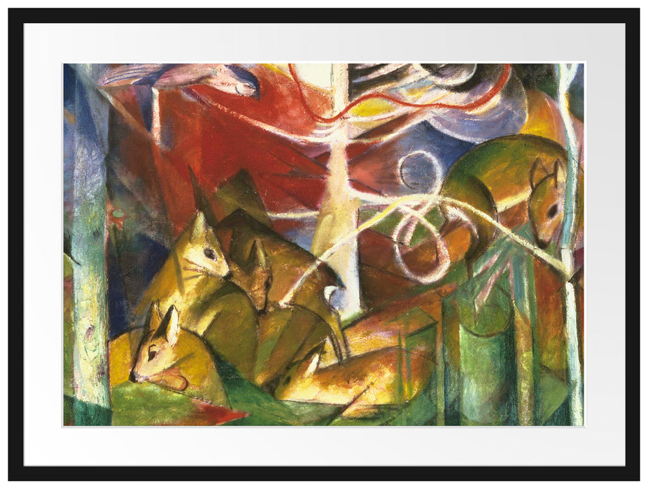 Franz Marc - Rehe im Wald I Passepartout Rechteckig 80