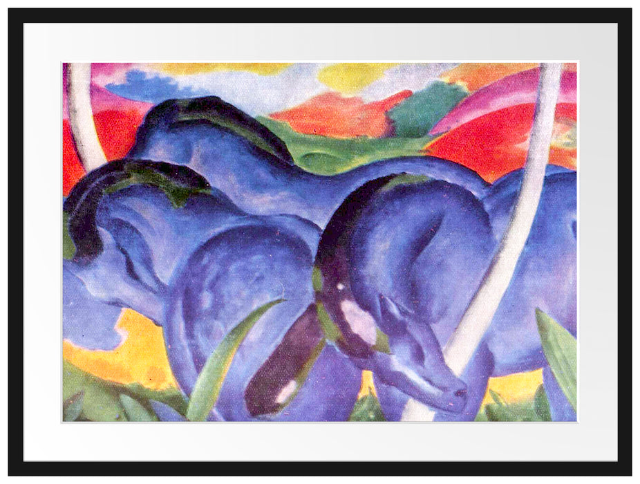 Franz Marc - Die großen blauen Pferde Passepartout Rechteckig 80