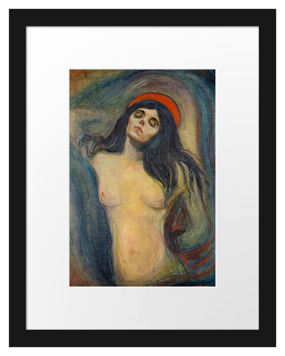 Pixxprint Edvard Munch - Madonna, im Galerie-Passepartout Bilderrahmen