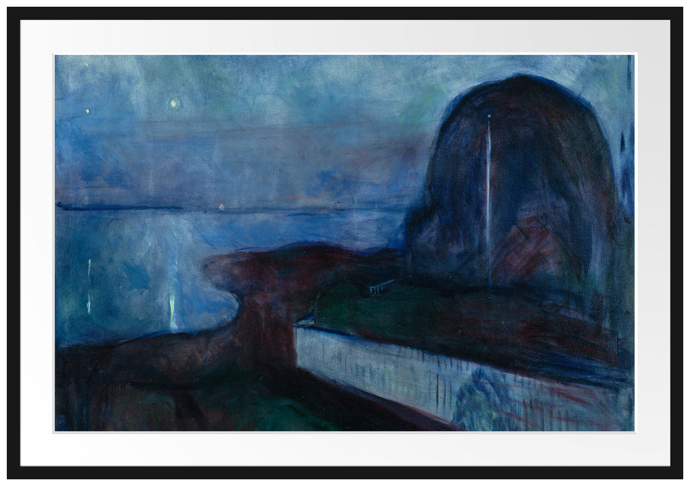 Edvard Munch - Sternennacht Passepartout Rechteckig 100