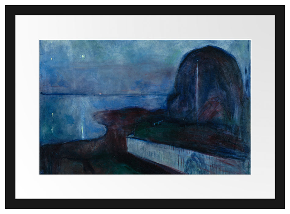 Edvard Munch - Sternennacht Passepartout Rechteckig 40