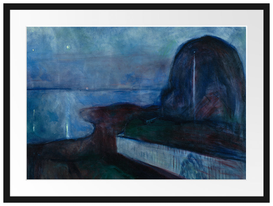 Edvard Munch - Sternennacht Passepartout Rechteckig 80