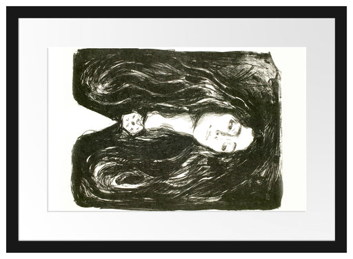 Edvard Munch - Die Brosche - Eva Mudocci Passepartout Rechteckig 40