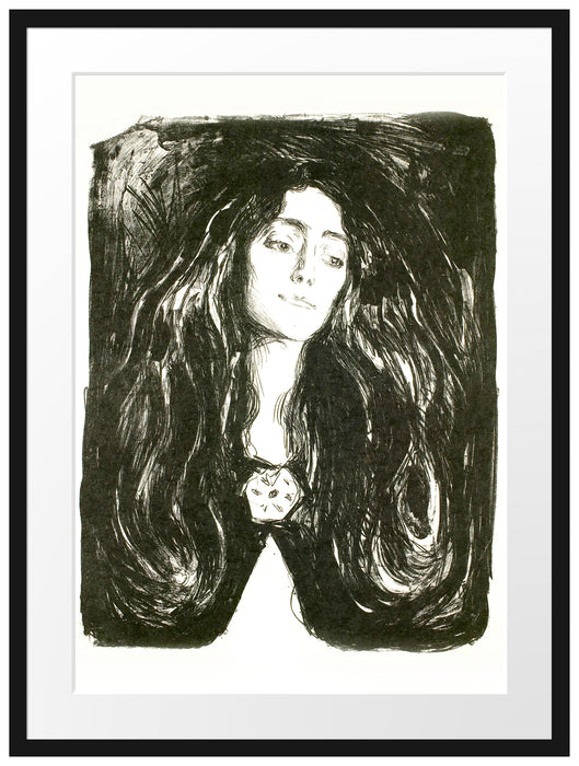 Edvard Munch - Die Brosche - Eva Mudocci Passepartout Rechteckig 80