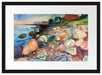 Edvard Munch - Küste mit rotem Haus Passepartout Rechteckig 40