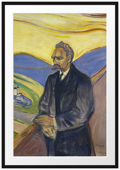Edvard Munch - Portrait von Friedrich Nietzsche Passepartout Rechteckig 100