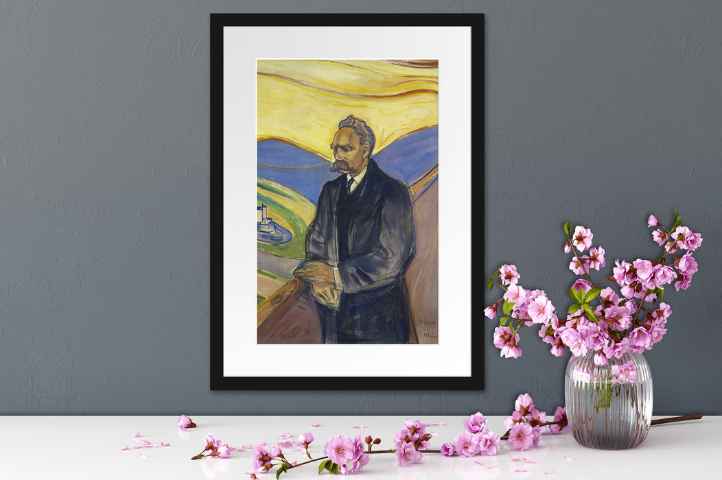 Edvard Munch - Portrait von Friedrich Nietzsche Passepartout Dateil Rechteckig