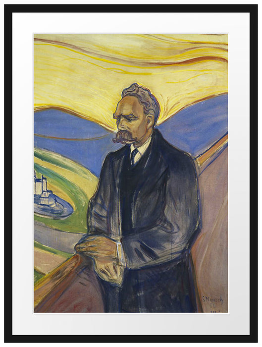 Edvard Munch - Portrait von Friedrich Nietzsche Passepartout Rechteckig 80