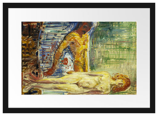 Edvard Munch - Der Tod des Marat II Passepartout Rechteckig 40