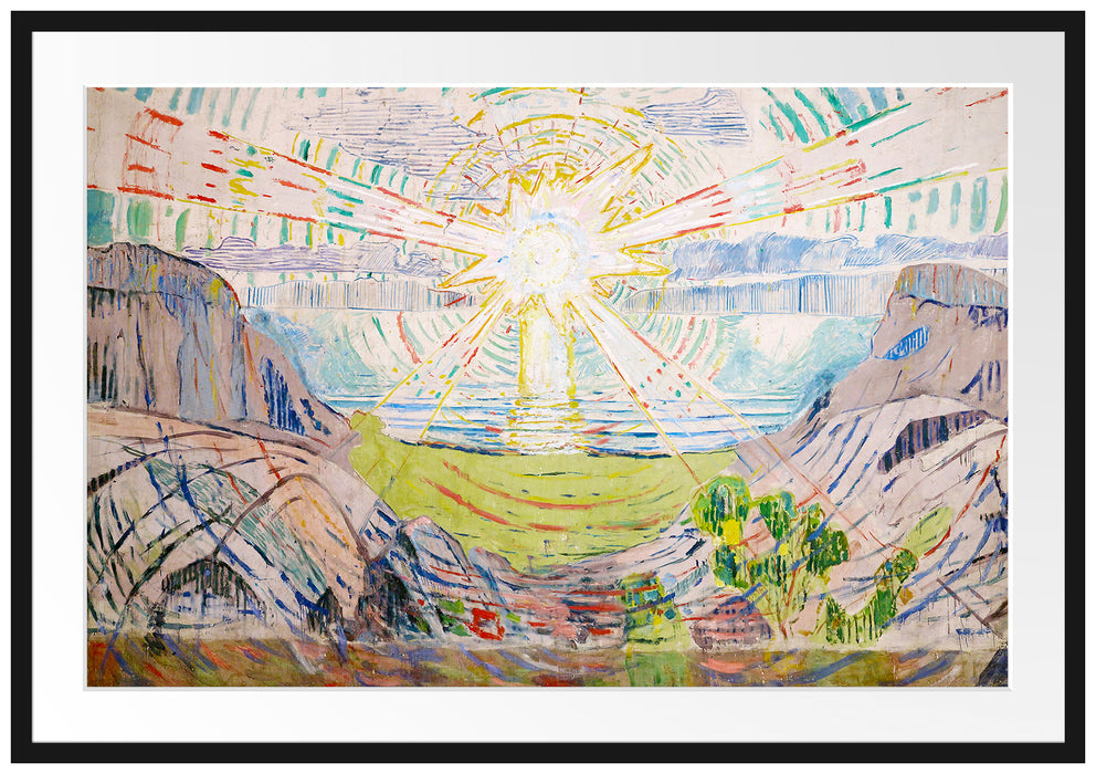 Edvard Munch - Die Sonne Passepartout Rechteckig 100