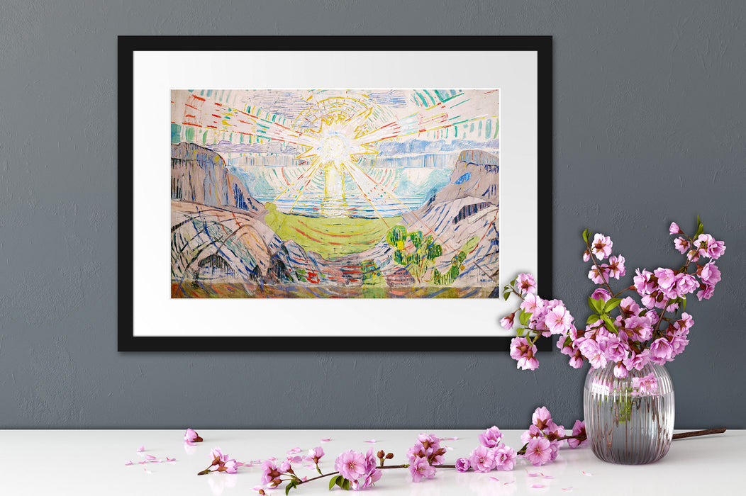 Edvard Munch - Die Sonne Passepartout Dateil Rechteckig