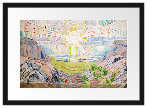 Edvard Munch - Die Sonne Passepartout Rechteckig 40