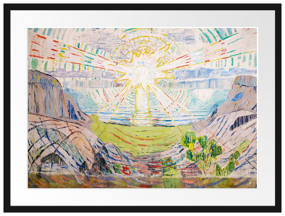 Edvard Munch - Die Sonne Passepartout Rechteckig 80