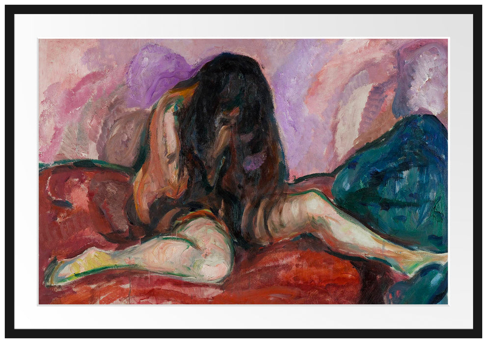 Edvard Munch - Weinende Nackte Passepartout Rechteckig 100